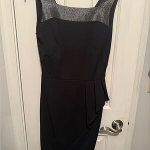 White House Black Market Black Dress with Silver Detail